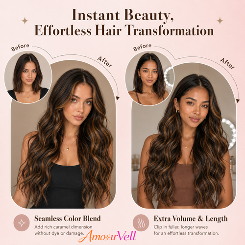 Four Piece Set of Water Ripple Curly Hair Pieces